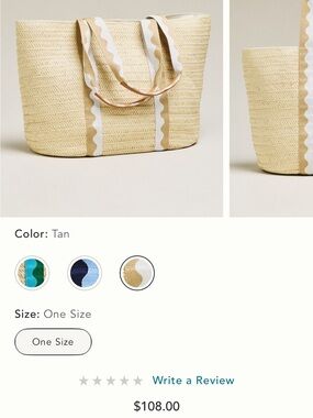 Anthropologie Straw Tote NWT